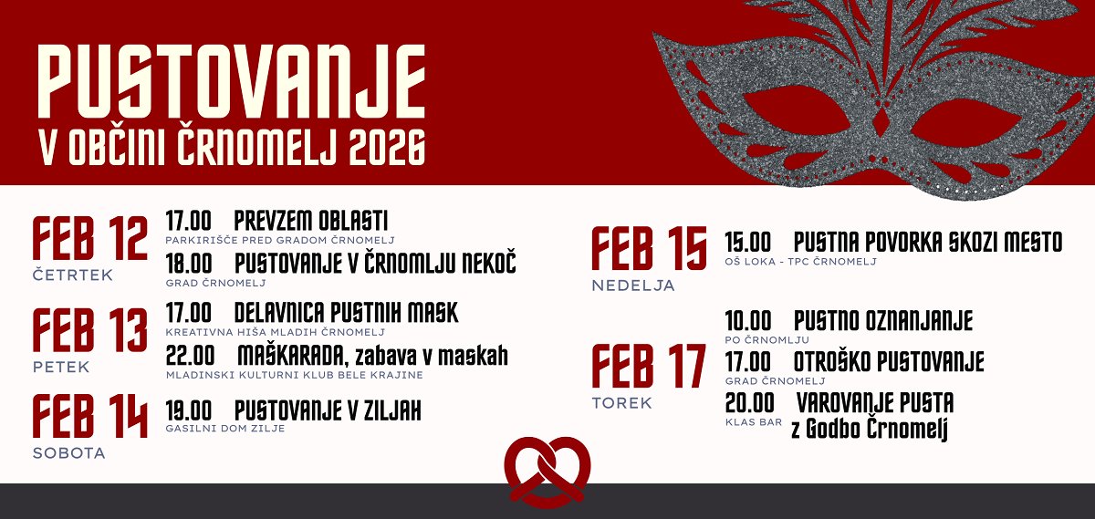 Pustovanje v občini Črnomelj 2026_program
