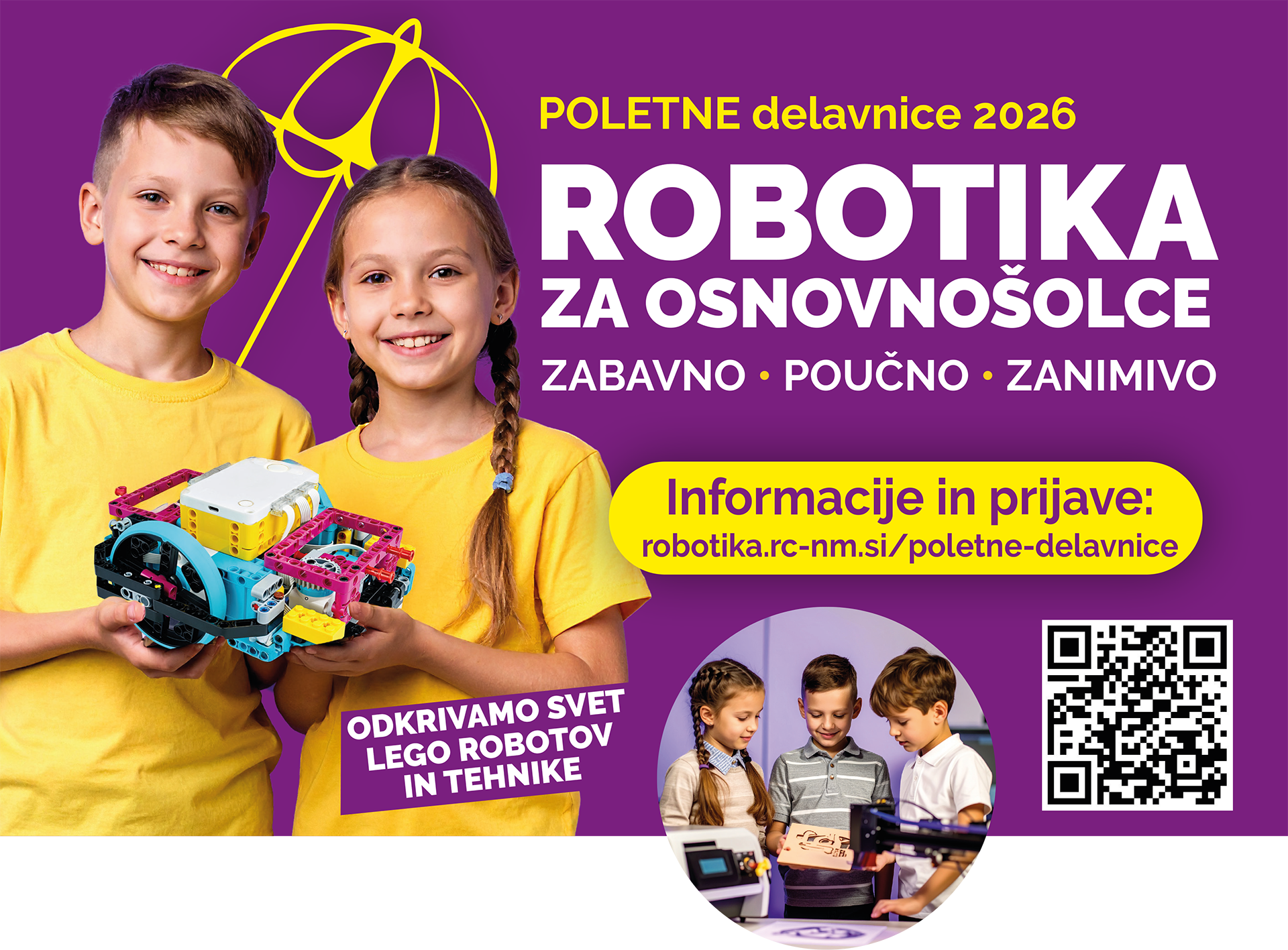 Dekorativna grafika programa poletnih delavnic robotike